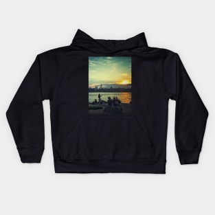 Sunset Sky Manhattan Skyline Brooklyn NYC Kids Hoodie